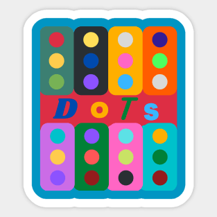 Colorful Dots Retro Design Sticker